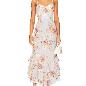Yumi Kim Floral Midi Dress - Blue and Pink size small. Wore one time